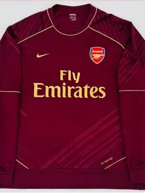 RARE Nike Arsenal Burgundy and Gold Long Sleeve Jersey